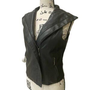 BIKER MOTO VEST EMO GOTHIC FAUX LEATHER SIZE XSMALL